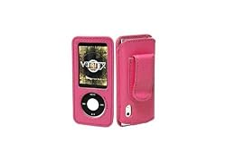 CrazyOnDigital Premium Pink iPod Nano 5th Generation Leather Case. CrazyOnDigital Retail Package