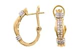 14K 2-Tone Gold Diamond Earrings