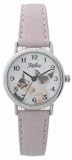 Ladies Pussy Cat Pink Fabric Strap Watch In a Presentation Capsule