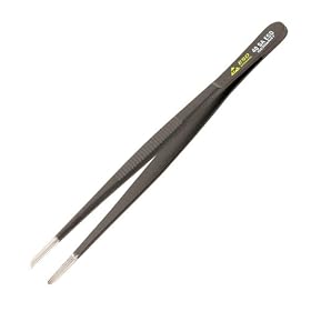 Wiha 44520 Tweezers, Universal Blunt Tip Serrated