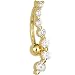 Jewelry : Solid 14KT Yellow Gold TOP MOUNT Cubic Zirconia JOURNEY Belly Ring
