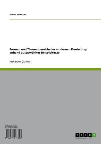 Formen und Themenbereiche im modernen Deutschrap anhand ausgewählter Beispieltexte (German Edition)