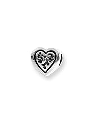 Heart in Heart Charm in Silver for 3mm Charm Bracelets