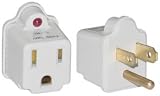 Surge Protector 1 Outlet Plug in 1 MOV 90 Joules LED Power Indicator