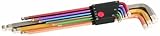 WIHA 36987 Color Coded Ball End Hex L-Key Long Arm Set with Holder, 9-Piece by WIHA [並行輸入品]