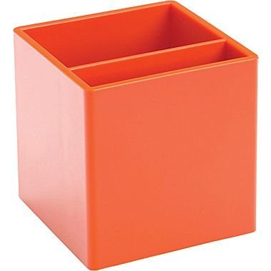 Pen Cup with two compartments, Orange