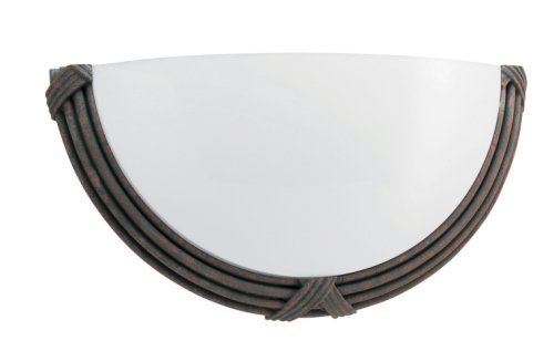 311dUMXf5kL American Fluorescent SRR213TREC Reed and Ribbon Wall Sconce, White Pane Diffuser with Travertine Trim, 8 Inches x 18 Inches 13W