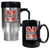 Nebraska Cornhuskers Travel and Coffee Mug Set