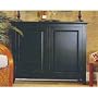 Two Door Cabinet - Antique Design (Black) (14"D x 46"W x 36"H)