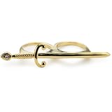 nOir Daggers Double finger Ring 18k Gold-Plate