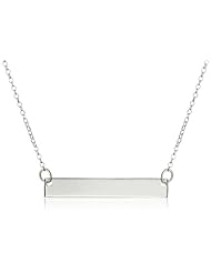 Sterling Silver Bar Chain Pendant Necklace, 18"