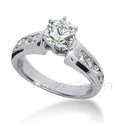 14K White Gold Round Cut Diamond Promise Engagement Ring (0.90ct.tw, HI Color, SI2-3 Clarity)