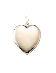 Solid 14k Yellow Heart Plain Yellow Picture Locket 1 inch x 1 inch in Solid 14K Yellow Gold