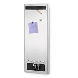 Stainless steel magnet board with key holder (stainless steel) (23.4"H x 9.75"W x 1.75"D)