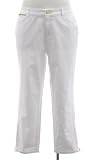 Michael Kors Optic White Cotton Stretch Zip Leg Cropped Pant