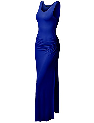 Twinth womens sleeveless side shirring summer maxi long…