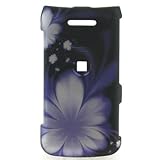 Crystal Hard rubberized BLACK with PURPLE Flowers Design Cover Case for LG WINE 2 UN430 + Swivel Belt Clip