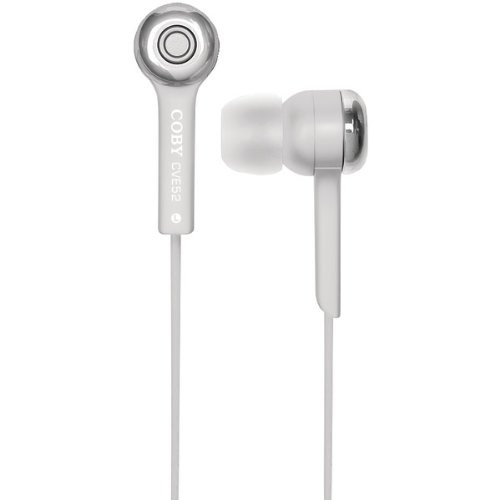 Coby CVE52WHT Jammerz High-Performance Isolation Stereo Earphones (White)