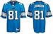 Calvin Johnson Jersey: Reebok Blue Replica #81 Detroit Lions Jersey - Small