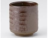 備前風平型寿司湯呑　【美濃焼】