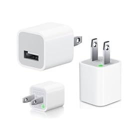 USB Power Adapter for Apple iPhone 4G, Ipod Mp3, Ipod Shuffle, Blackberry and other USB devices. (White)