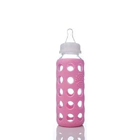 9 oz Babylife WeeGo BPA Free Baby Glass Bottle with Non Slip Sleeve and Stage 2 Nipple - 2 Pack