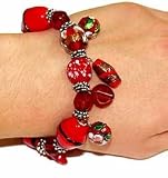 Bettelarmband, Glasperlen MURANO Stil, traumhaftes Rot