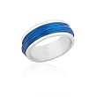 Ziovani Metallic Blue Thread Stainless Steel Ring