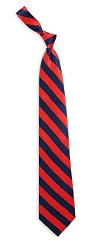 Kansas Jayhawks 100% Silk Striped Team Neck Tie - NCAA College Athletics