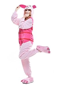 Newcosplay Polar Fleece Onesies Pajamas (L, Piaget Pig)