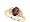 Radiant Oval Cut Mozambique Garnet Ring With Round Diamond Side-Stones (4.5)
