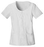 Baby Phat Scoop Neck Lace White Scrub Top