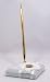 Gold Crystal Heart White Satin Guest Book Pen and Pen Base