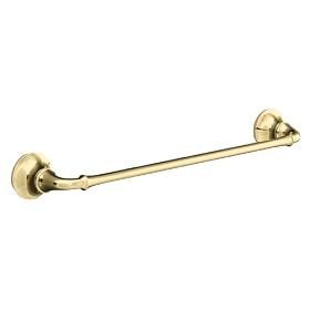 Kohler K-11270-AF Forte Traditional 18-Inch Towel Bar, Vibrant French Gold