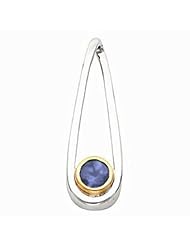 Sterling Silver and 14K Yellow Gold Tanzanite Pendant -- LIFETIME WARRANTY