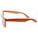 zeroUV - Retro Bright Horn Rimmed Sunglasses with Colorful Mirrored Lenses - UV400 (Orange)