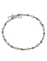 Sterling Silver w/14ky 8x8.5mm Pink Cultured Pearl Toggle 19" Necklace" - QTC165