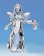 Icy Crystal Angel with Lantern Figure Christmas Ornament