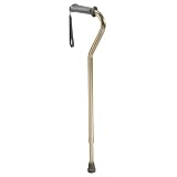 Drive Medical Aluminum Rehab Ortho K Grip Offset Handle Cane with Wrist Strap, Bronze