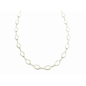 Oval White Topaz Chain in White Gold - 16 by Joannes Treasure Hunt