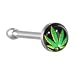 Surgical Steel Black and Green Ganga Leaf Logo Nose Ring