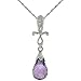 10k White Gold Cross & Amethyst Pendant, w/ title=