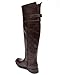 Breckelles BD49 Women Crinkle Leatherette Round Toe Riding Thigh High Boot - Light Brown