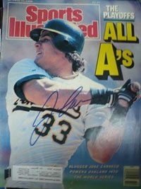 Canseco, Jose Autographed/Hand Signed Sports Illustrated 10/17/88