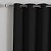 Best Home Fashion Premium Wide Width Thermal Insulated Blackout Curtain - Antique Bronze Grommet Top - Black - 80