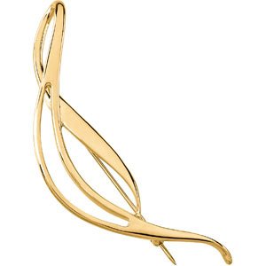 14K White Gold Brooch by