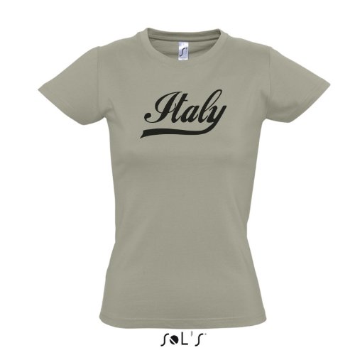 Damen T-Shirt – Italien Oldschool Italy LÄNDERSHIRT EM / WM FAN Trikot S-XXL , Khaki – schwarz , M