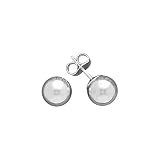 14K White Gold 8 MM Ball Earring Studs