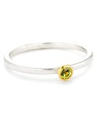 GURHAN "Skittle" Silver with High Karat Gold Accents Peridot Ring, Size 7