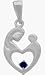 Sterling Silver Genuine Sapphire Mother & Child Pendant with chain